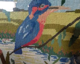 Item #16 Needlepoint Fireplace Screen, Minor Wear, H26.25" W18.5" D6.5"
