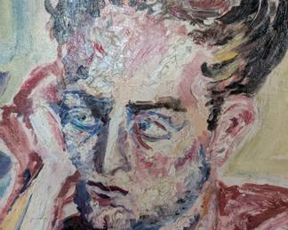 Item #283 Painting, 'Young Man with Angst'