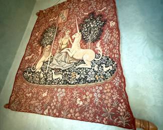 Item #79 Red Medieval Style Tapestry