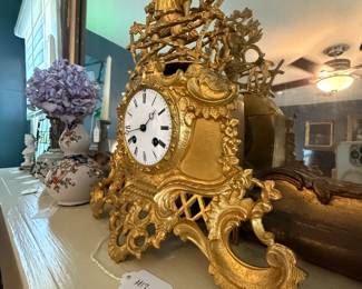 Item #12 Lustrous French Clock, Great, Cleaned ,H14.5" W11.5" D2.25"