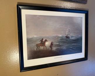 Item #91 Print of Legends of Nag's Head, 'Wreckers on the Outer Banks', Edward Powell, Good Condition, 17" 13"