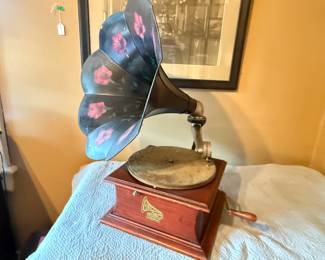 Item #109 Columbia Gramophone, Original Mid-Century Horn(Repainted), 1910 Non-Functional