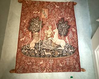 Item #79 Red Medieval Style Tapestry