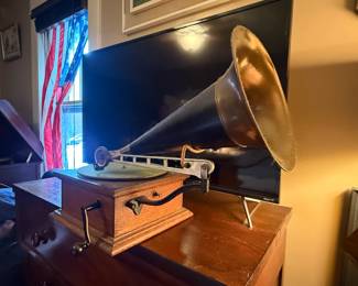 Item #123 Columbia Front Mount Phonograph by Sears, Non-Functional, Original Parts
