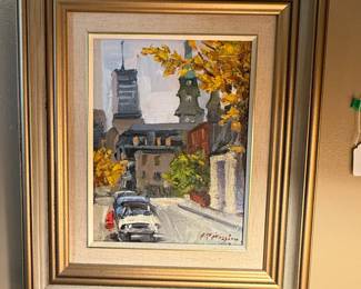 Item #141 Painting by Armand Tatossian, 'Montreal Street Scene', Good Condition, 16" 14"