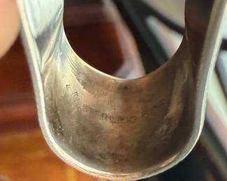 Item #243 Sterling Silver Napkin Ring w/ Monogram, Style 3