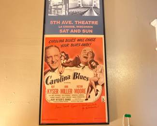 Item #143 Kay Kyser Movie Poster 'Carolina Blues', Signed by Wife&Co-Star Georgia Carrol, 31" 14"