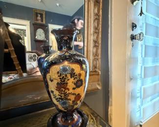 Item #36 1920s Cloisonne Floral Vase , Good, H8" W3.25"