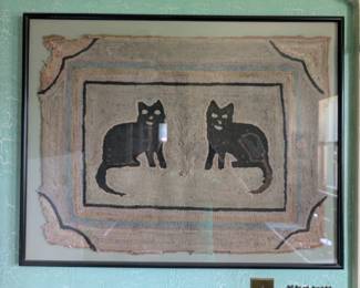 Item #278 Black Cat Braided Rug, c. 1850
