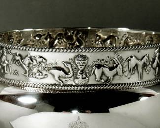 Item #224 1914 Sterling Silver Palace Goblets w/ Crest of French Empress Eugenie , Set of Two