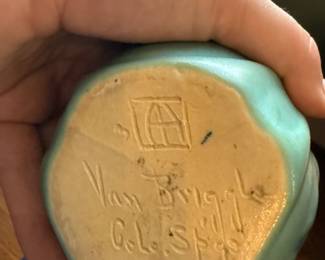 Item #236 1940s Sea-Green Van Briggle Pottery Vase