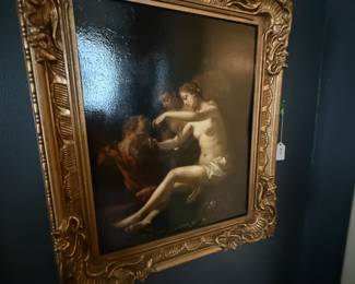 Item #57 Smaller Dutch Painting, 'Lot's Daughters' ~17th C ,Aged Good Condition, 20" 17" 2"