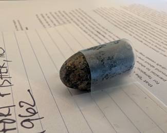 Item #277 Confederate Enfield Rifle Bullet (Imported British, Recovered from the Wreck of the Blockade Runner "Modern Greece" Sunk in 1862 off Fort Fisher, NC)