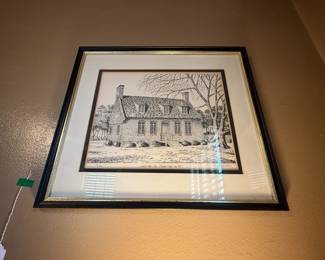 Item #89 Signed/Numbered Print 9/300, Jerry Miller, Newbold-White House in Hertford NC, Good Condition, 19" 17"