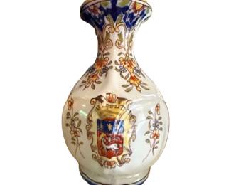 Item #13 Faience De Rouen Vase , H7" W4.25", Great Condition