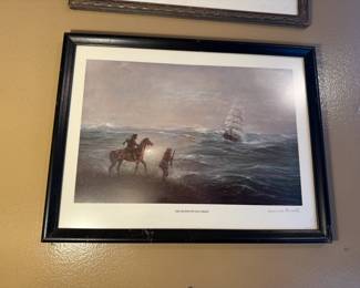 Item #91 Print of Legends of Nag's Head, 'Wreckers on the Outer Banks', Edward Powell, Good Condition, 17" 13"