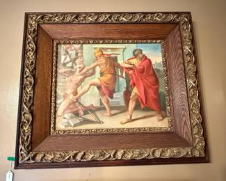Item #103 Medium Painting, 'Israelites Leaving Egypt', Good Condition, 22.25" 30"