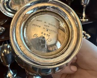 Item #223 1853 Sterling Silver British Tea Service, Marked Hunt&Roskell Silver