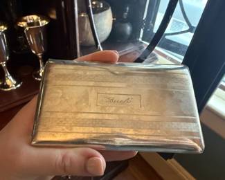 Item #217 1920 Sterling Silver Cigarette Case w/ Inscribed Name