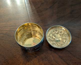 Item #264 Tiffany Makeup Jar w/ Lid, Monogrammed, c. 1900