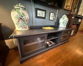 Item #41 Modern Wooden Entertainment Center, Good Condition ,19" 59" 16.5"