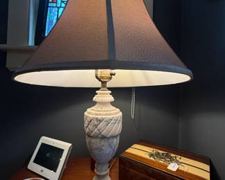 Item #26 Marble Lamp, 1950s, Great, Replacement Lampshade, H29.25" W4.5"