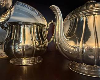 Item #223 1853 Sterling Silver British Tea Service, Marked Hunt&Roskell Silver