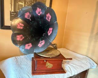 Item #109 Columbia Gramophone, Original Mid-Century Horn(Repainted), 1910 Non-Functional