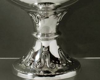 Item #224 1914 Sterling Silver Palace Goblets w/ Crest of French Empress Eugenie , Set of Two