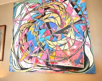 Item #135 Wheat Weaving' Contemporary Art by Ellen Gamble, 1997, Good Condition, 48" 48"