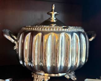 Item #244 Silver Plated Ice Bucket/Lidded Bowl