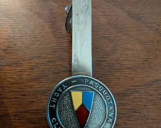 Item #268 Pasquotank Yacht Club Enamel & Sterling Tie Clip