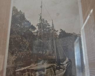 Item #163 Photograph of Sailing Yacht in Dismal Swamp Canal c. 1900
