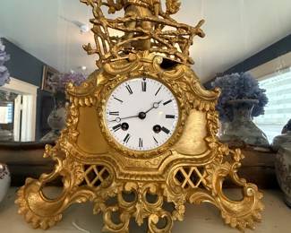 Item #12 Lustrous French Clock, Great, Cleaned ,H14.5" W11.5" D2.25"