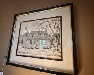 Item #89 Signed/Numbered Print 9/300, Jerry Miller, Newbold-White House in Hertford NC, Good Condition, 19" 17"
