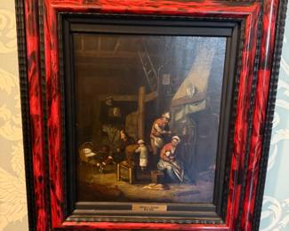 Item #66 Smaller Dutch Painting, 'Hearthside Scene', Adrian V. Ostade ,Good , 18.5" 15"