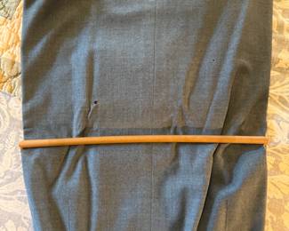 Item #120 Woolen Going-Away Suit Worn for Honeymoon of Owner's Mother, Minor Holes on Skirt, Size Two (Small, 1953)