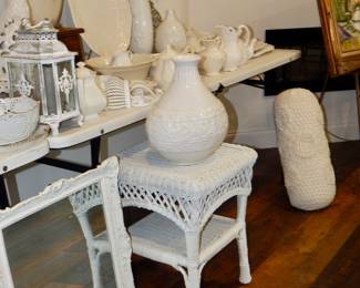 White wicker table sold