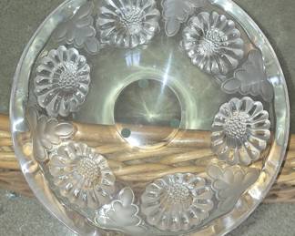 LALIQUE FRANCE FLORAL BOWL