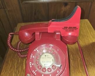 RARE WESTERN ELECTRIC RED 2 LINE ROTARY PHONE