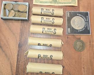 ROLLS OF WHEAT PENNIES, ETC
