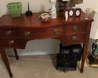 Makeup table.