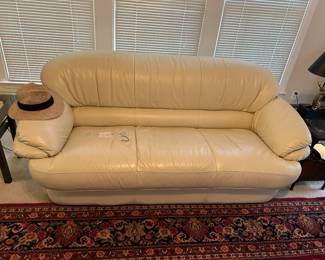 Leather sofa.