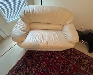 Leather love seat.