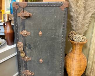 antique steamer wardrobe trunk