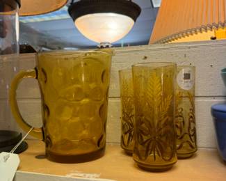 Vintage Pitcher and glasses