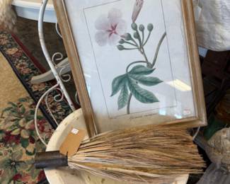 Vintage garden chair, floral print, butterflies, rugs