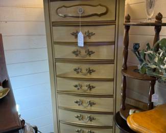Vintage French Provincial Lingerie Tall Chest of Drawer