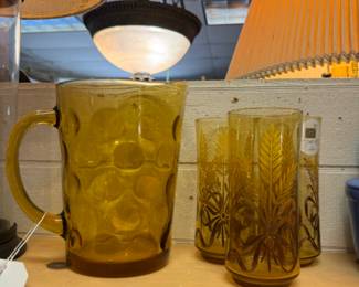 Vintage pitcher and glasses