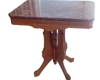 VICTORIAN MARBLE TOP SIDE TABLE